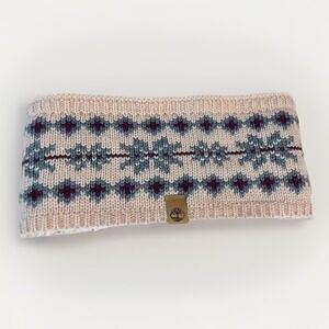Timberland Headband Cream Fairisle Ribbed Trim Sherpa Outdoor